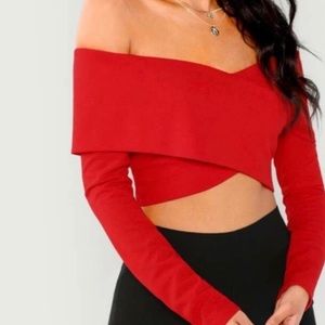 Long sleeve red shirt